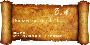 Berkovics Arnót névjegykártya